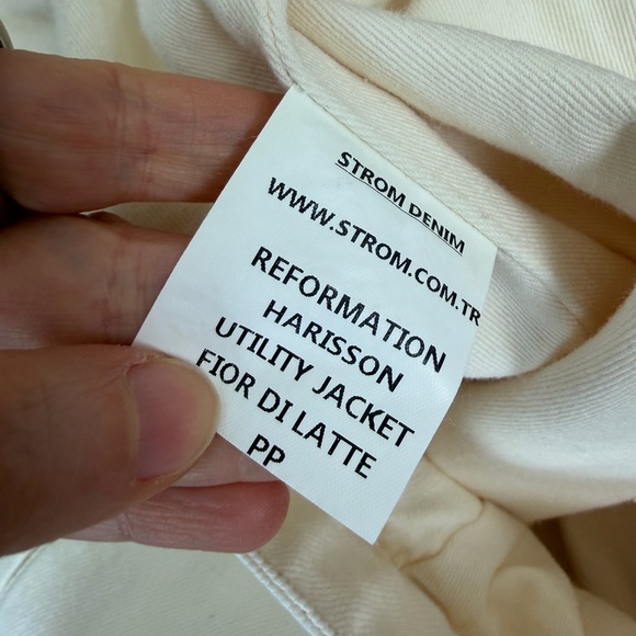 Reformation Harrison Utility Jacket Cream Brown Size S - Picture 10 of 11